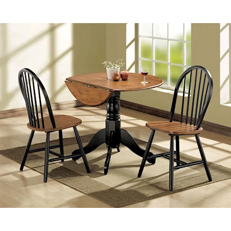 3-Piece Dining Drop Leaf Table and Chair Set